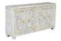 GINER Y COLOMER Buffet en bois de manguier multicolore avec sculptures de soleil